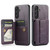 Samsung Galaxy S26 Fierre Shann FS-024 Oil Wax Cow Leather Card Holder Back Phone Case - Purple