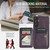 Samsung Galaxy S26 Fierre Shann FS-024 Oil Wax Cow Leather Card Holder Back Phone Case - Purple