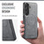 Samsung Galaxy S26 Fierre Shann FS-027 Cowhide Texture MagSafe Magnetic Phone Case - Grey