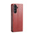 Samsung Galaxy S26 Fierre Shann PU Genuine Leather Texture Phone Case - Red