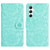 Samsung Galaxy S26 Floral Embossed Pattern Leather Phone Case - Light Green