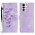 Samsung Galaxy S26 Flower Butterfly Embossing Pattern Leather Phone Case - Purple