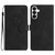 Samsung Galaxy S26 Flower Embossing Pattern Leather Phone Case - Black