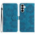 Samsung Galaxy S26 Flower Embossing Pattern Leather Phone Case - Blue