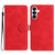 Samsung Galaxy S26 Flower Embossing Pattern Leather Phone Case - Red