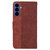 Samsung Galaxy S26 Geometric Embossed Leather Phone Case - Brown