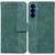 Samsung Galaxy S26 Geometric Embossed Leather Phone Case - Green