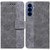 Samsung Galaxy S26 Geometric Embossed Leather Phone Case - Grey