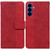 Samsung Galaxy S26 Geometric Embossed Leather Phone Case - Red