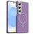 Samsung Galaxy S26 Gold Armor PC Thin Circle MagSafe Shockproof Phone Case - Purple