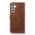 Samsung Galaxy S26 KHAZNEH Dual-color Cowhide Texture Flip Leather Phone Case - Brown
