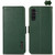Samsung Galaxy S26 KHAZNEH Side-Magnetic Litchi Genuine Leather RFID Phone Case - Green