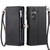 Samsung Galaxy S26 Leather Stitching Multi-card Slot Zipper Phone Case - Black