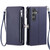 Samsung Galaxy S26 Leather Stitching Multi-card Slot Zipper Phone Case - Blue