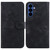 Samsung Galaxy S26 Lily Embossed Leather Phone Case - Black