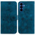 Samsung Galaxy S26 Lily Embossed Leather Phone Case - Dark Blue