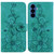 Samsung Galaxy S26 Lily Embossed Leather Phone Case - Green