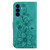 Samsung Galaxy S26 Lily Embossed Leather Phone Case - Green