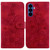 Samsung Galaxy S26 Lily Embossed Leather Phone Case - Red