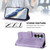 Samsung Galaxy S26 Line Splicing Buckle Retro Leather Phone Case - Purple