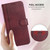 Samsung Galaxy S26 Line Splicing Buckle Retro Leather Phone Case - Wine Red