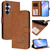 Samsung Galaxy S26 Litter Panda Embossing RFID Leather Phone Case with Lanyard - Brown