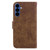 Samsung Galaxy S26 Little Tiger Embossed Leather Phone Case - Brown