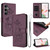 Samsung Galaxy S26 Lotus Embossed Leather Phone Case with Lanyard - Wine Red