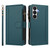 Samsung Galaxy S26 Magnetic Closure 9 Card Slots Zipper Leather Case with Hand Strap - Dark Green
