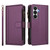 Samsung Galaxy S26 Magnetic Closure 9 Card Slots Zipper Leather Case with Hand Strap - Purple
