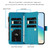 Samsung Galaxy S26 Magnetic Closure 9 Card Slots Zipper Leather Case with Hand Strap - Turquoise