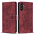 Samsung Galaxy S26 Mandala Embossed Retro Frosted Leather Phone Case - Red