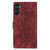 Samsung Galaxy S26 Mandala Embossed Retro Frosted Leather Phone Case - Red