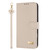 Samsung Galaxy S26 Metal Bow Leather Phone Case with Hand Strap - Apricot