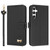 Samsung Galaxy S26 Metal Bow Leather Phone Case with Hand Strap - Black