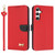 Samsung Galaxy S26 Metal Bow Leather Phone Case with Hand Strap - Red