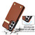 Samsung Galaxy S26 Metal Buckle Card Slots Phone Case - Brown