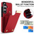 Samsung Galaxy S26 Metal Buckle Card Slots Phone Case - Red