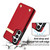Samsung Galaxy S26 Metal Buckle Card Slots Phone Case - Red