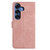 Samsung Galaxy S26 Moonlit Butterfly Dance Pattern Embossed Leather Phone Case - Pink