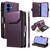 Samsung Galaxy S26 Multi Card Wallet Leather Phone Case with Strap - Purple