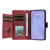 Samsung Galaxy S26 Multi Card Wallet Leather Phone Case with Strap - Red