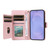 Samsung Galaxy S26 Multi Card Wallet Leather Phone Case with Strap - Rose Gold
