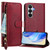 Samsung Galaxy S26 Multi-Card Slots Zipper Wallet Leather Phone Case - Dark Red
