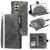 Samsung Galaxy S26 Multi-Card Totem Zipper Leather Phone Case - Grey