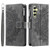 Samsung Galaxy S26 Multi-Card Totem Zipper Leather Phone Case - Grey