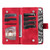 Samsung Galaxy S26 Multi-Card Totem Zipper Leather Phone Case - Red