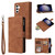 Samsung Galaxy S26 Multifunctional Frosted Zipper Wallet Leather Phone Case - Brown