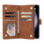 Samsung Galaxy S26 Multifunctional Frosted Zipper Wallet Leather Phone Case - Brown