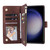 Samsung Galaxy S26 Multifunctional Frosted Zipper Wallet Leather Phone Case - Coffee